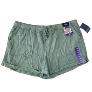 NWT Gap Tencel Shorts Womens XXL Green Lyocell Summer Resort Beach Pull On